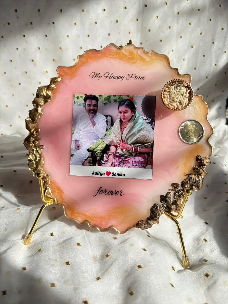 Image of 8 inch agate ceremony keepsake frame