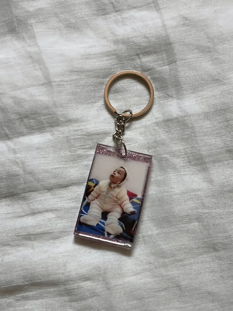 Image of One sided photo keychain